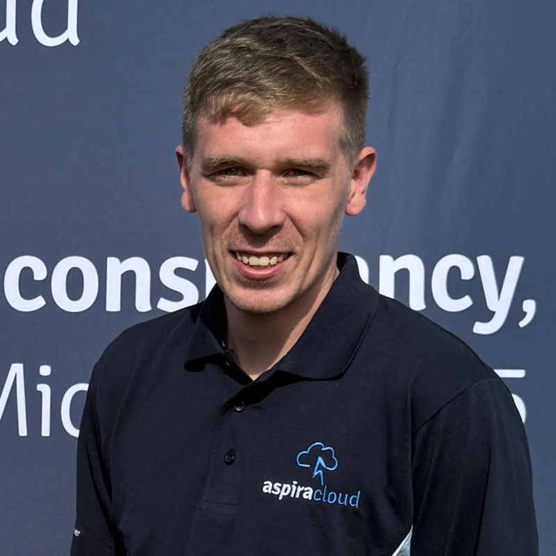 A headshot of Robbie Cowler from Aspira Cloud